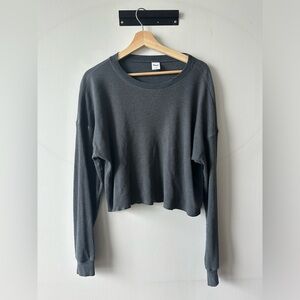 Medium Aritzia Grey Waffle Long Sleeve Shirt